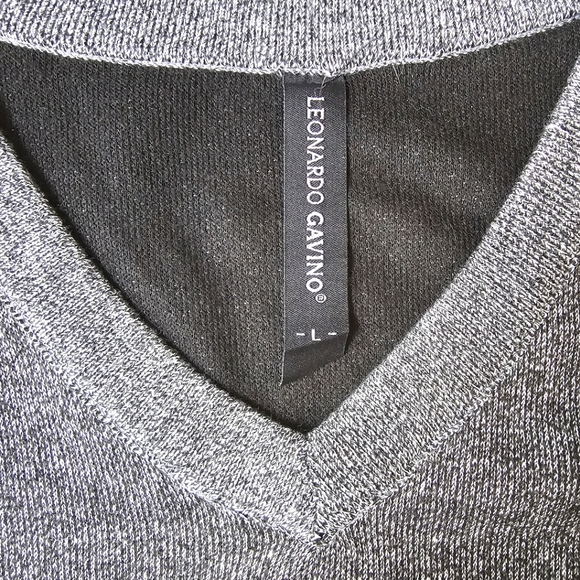 Leonardo Gavino Men's V-Neck Golf Sweater, Large Gray - Picture 1 of 3